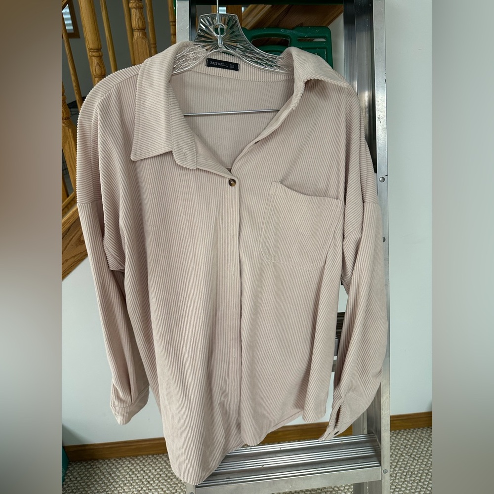 Stylish Beige Button-Down Shirt for Men